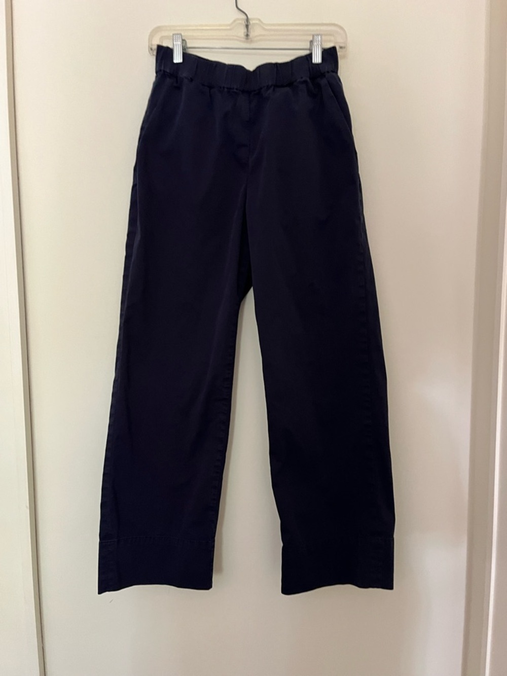 Everlane Organic Cotton Navy Blue Pull-On Relaxed Fit Pants M - Picture 2 of 9